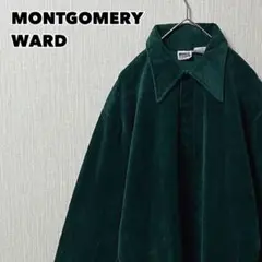 70s MONTGOMERY WARD ベロアシャツ プルオーバー 襟芯 M