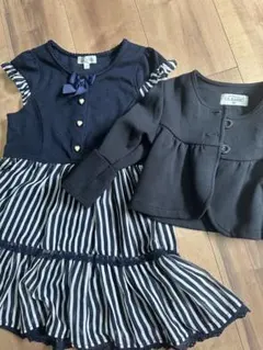 any FAM ネイビー ストライプ ワンピース 120