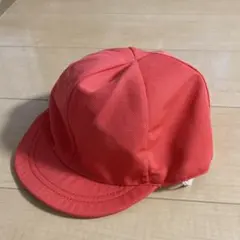 フットマーク　赤のナイロンキャップ　紅白帽子　小学校