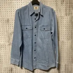 EDWIN ライトブルーデニムシャツ X-LARGE 猫目ボタン