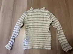 センスオブワンダー　長袖カットソー 110cm 白と灰色ストライプ