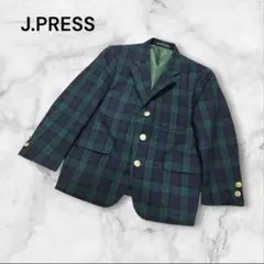 【極美品】ジェイプレス　グリーン　チェック　ジャケット　金ボタン　１２０のサムネイル