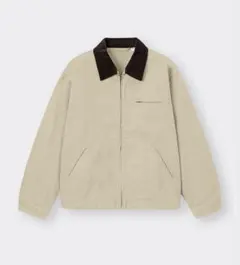 GU　ウォッシュドコットンワークジャケット　Sサイズ　ナチュラルカラー