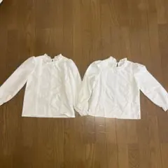 白　長袖ブラウス　110cm 120cm ２枚セット　受験