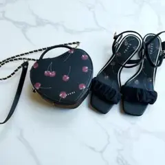 2WAYチェリープリントハートバッグ　　サンダル　RANDA