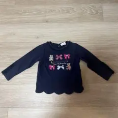 MEZZO PIANO 刺繍長袖カットソー 110cm ネイビー
