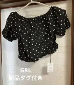 GRL ドット柄オフショルダーショート丈ブラウスのサムネイル