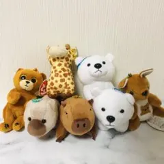 動物園ふれんずマスコット ty ぬいぐるみ　マスコット　7点セット　ラウンドワン