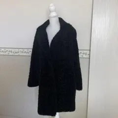 黒 ボア ロングコート（レディス）