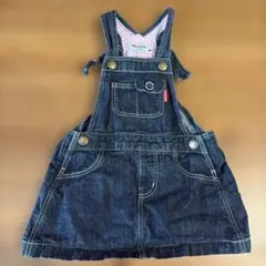 miki HOUSE デニムオーバーオールワンピース Mサイズ