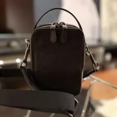 COACH コーチ レザー ショルダーバッグ ブラック