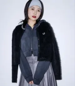 今季完売品‼️ 【別注】FRED PERRY /シャギーカーディガン 黒