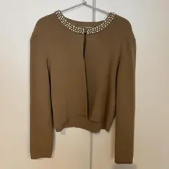 M-PREMIER ベージュ 長袖カーディガン 36