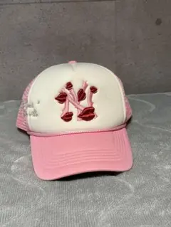 ラロパ　ヤンキース　ピンクメッシュキャップ