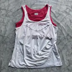 DIADORA ディアドラ タンクトップ M 白 ピンク