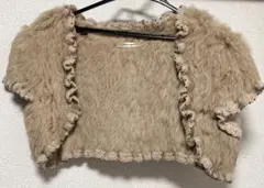 ピンクベージュ ファーボレロ　パーティー・結婚式用