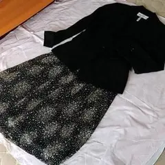 クリスチャンオジャール　スカートスーツ黒　春夏用