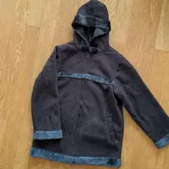 レザー風裏面ボア付きフードジャケット