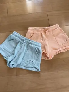 ZARA ショートパンツ 86 2枚セット 美品 水色 オレンジ 保育園 女の子