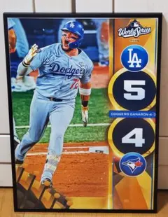 LAドジャース M.ロハス MLB 2025年WS連覇！A3ポスターフレーム付き
