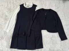 【新品】ユニクロ　キッズ ワンピース　ボレロ　シャツ　セットアップ　140