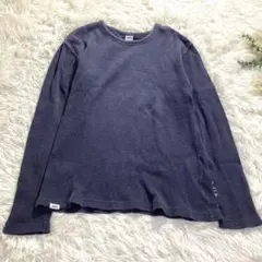 EDWIN エドウィン 長袖 サーマル Tシャツ M ワッフル ロンT 紺 古着のサムネイル