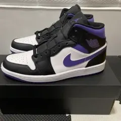 Air Jordan1 mid スニーカー ブラック/パープル