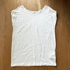Noble ノーブル リネン 麻 100% ノースリーブ Tシャツ ホワイト 白のサムネイル