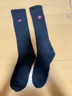 DESCENTE バレーボール ソックス ブラック×ピンク