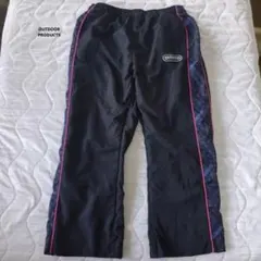 アウトドアプロダクツ　ジャージ パンツ 黒　ピンクライン　ロゴ入り