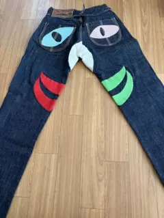 超希少　EVISU YAMANE ヤマネ 顔刺繍 デニム マルチカラーのサムネイル