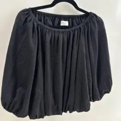 OPAQUE.CLIP バルーンスリーブ ブラックトップス 肩出し可能