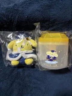 サンリオハッピーくじ　B賞D賞　ぬいぐるみとキャニスターセット　ボムポムプリン
