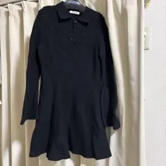 THE TOÉ ポロニットワンピース　ブラック