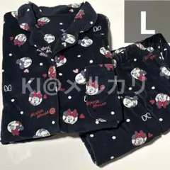 しまむら ミッキー ミニー パジャマ 長袖長ズボン上下 L 総柄 前開き