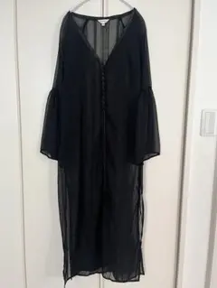 ブラック シースルーロングワンピース