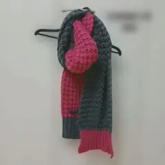 COMME CA ISM マフラー グレー ピンク