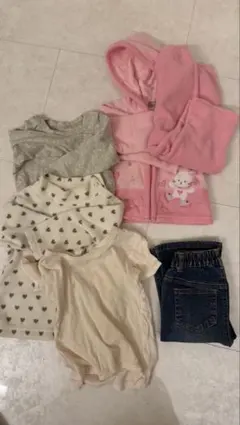 80cm女の子ベビー服6点セット販売