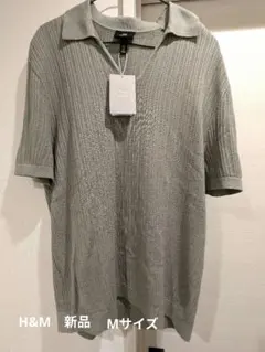 新品タグ付き　H&M Pima cotton ポロシャツ Mサイズのサムネイル