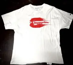 Champion Tシャツ ホワイト 赤ロゴ