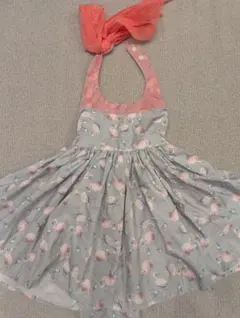 【完売品】MARLMARLマールマールフラミンゴ柄お食事エプロン　80-90cm