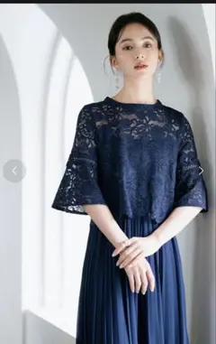 DRESS PLUS ワンピース ドレス レース プリーツ オケージョン