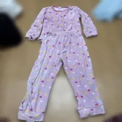 フリース素材 ピンク 水玉パジャマセット