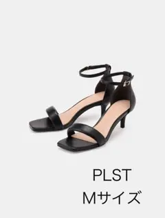 PLST シングルストラップヒールサンダル ブラック Mサイズ（23.5㎝）のサムネイル