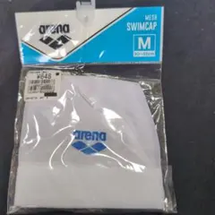 新品arenaアリーナスイムキャップシロメッシュM50〜55cm