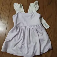 ラベンダー色 フリル付き水着 110cm