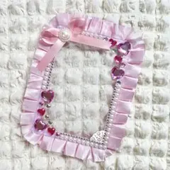 【E-2ピンク】硬質ケースデコ b7サイズ ハート