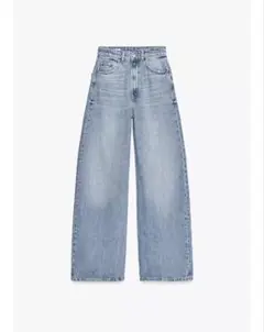 ZARA TRF エクストラワイドレッグハイウエストジーンズ　42