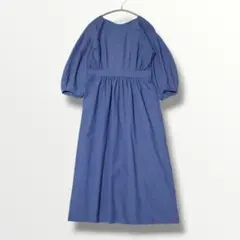 美品 着用回数1回 グリーンレーベルリラクシング ロングワンピース ブルー
