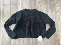 GRL グレイル ケーブルニット クロップド丈 ニットセーター黒 ブラック 新品